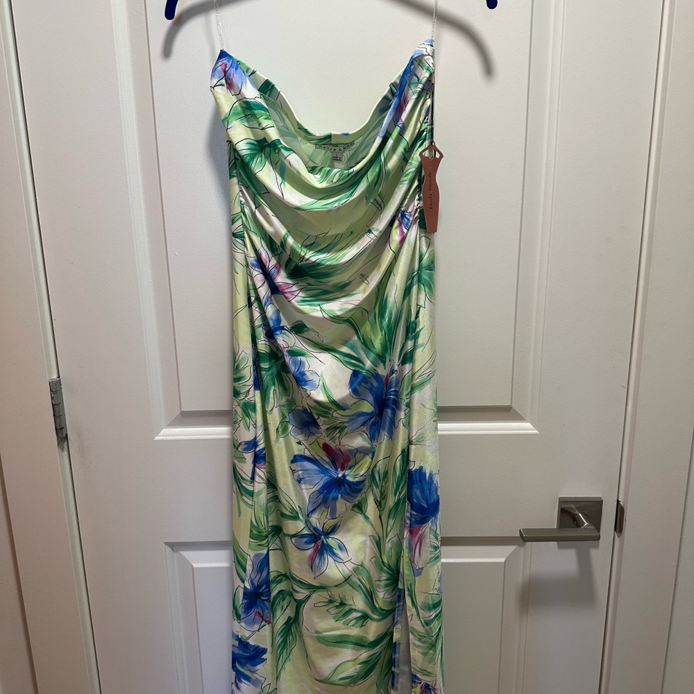 Floral Maxi Dress with Cowl Neck